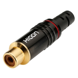 HICON HI-CF06-RED Złącze gniazdo RCA metalowe czerwone